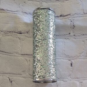 Bath & Body Works Silver/Blue Glitter Fine Fragrance Mist Container, GUC
